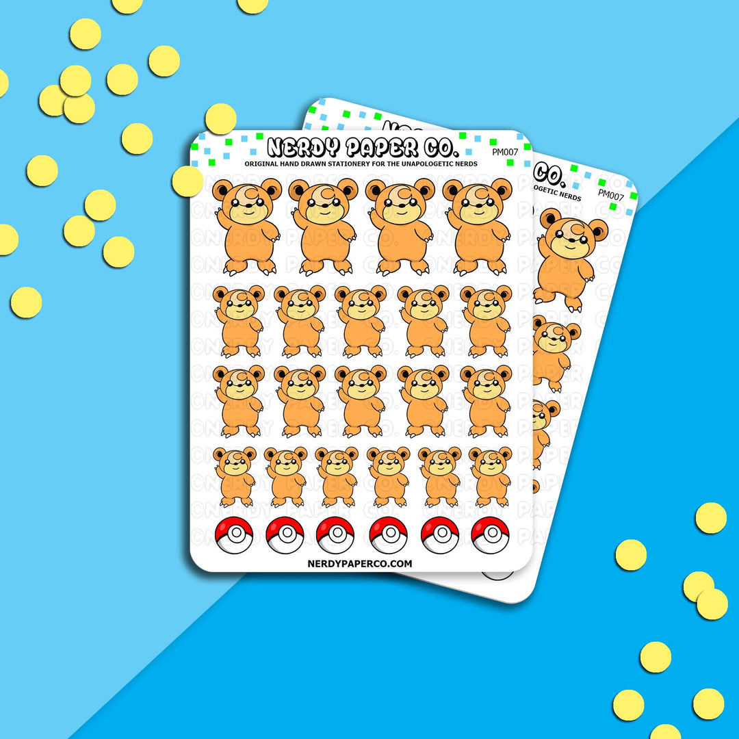 TEDDI-URSA - Hand Drawn Planner Stickers Deco | PM007