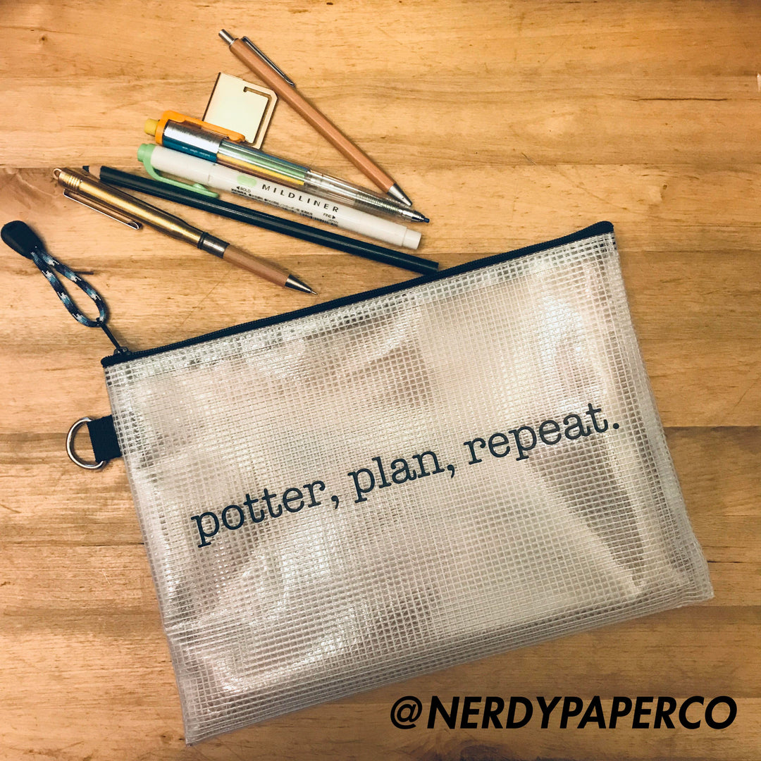 POTTER, PLAN, REPEAT | VINYL + MESH ZIP ART POUCH