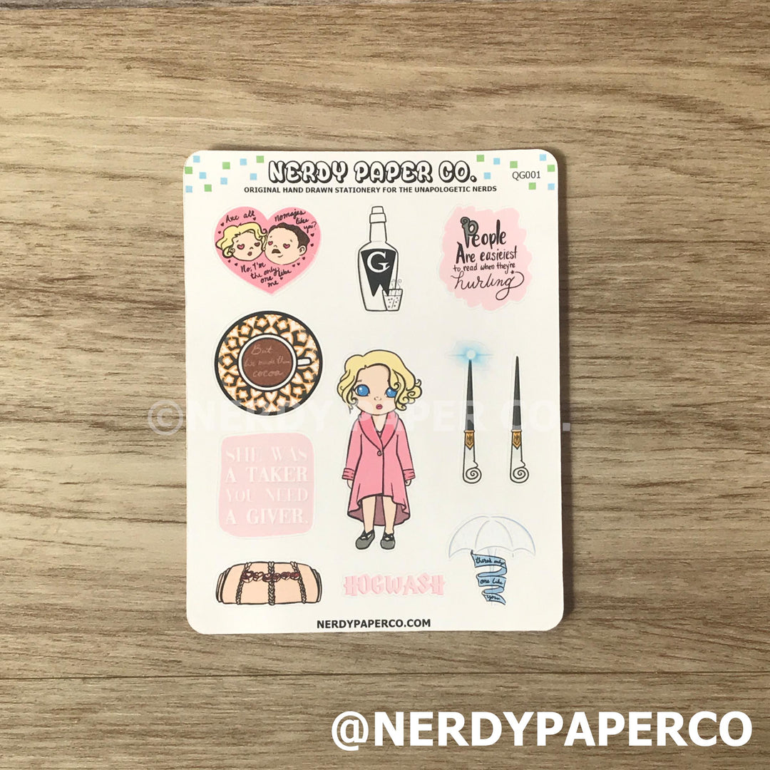 SWEET WITCH  SAMPLER -Hand Drawn Wizard Stickers- QG001