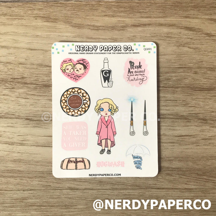 SWEET WITCH  SAMPLER -Hand Drawn Wizard Stickers- QG001