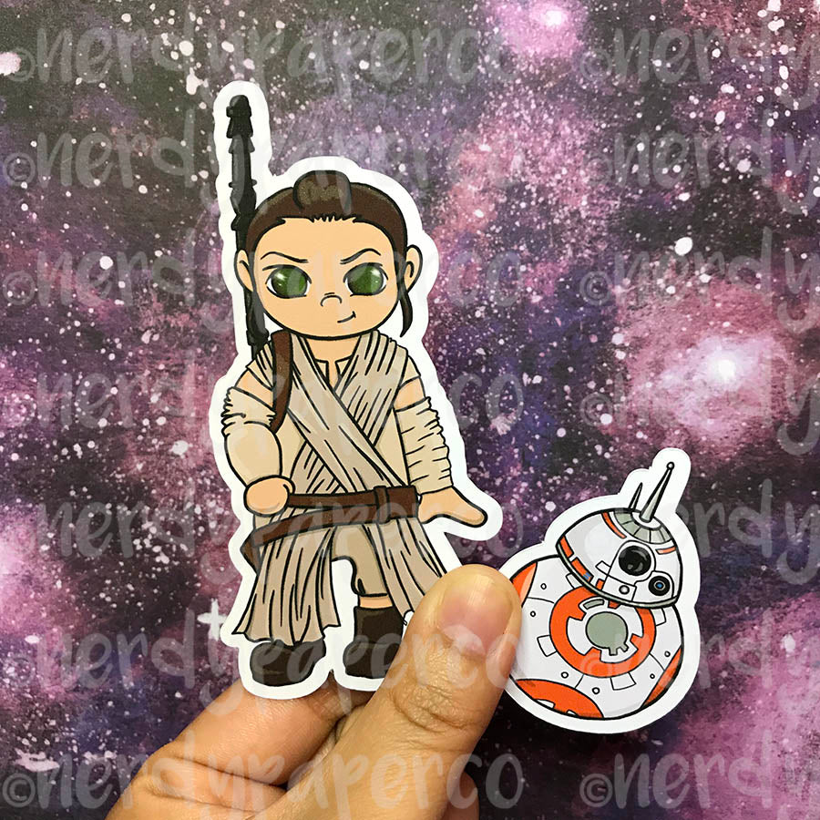 REY + BB-8 DIE CUT PACK- Hand Drawn Space Planner Die Cut Pack