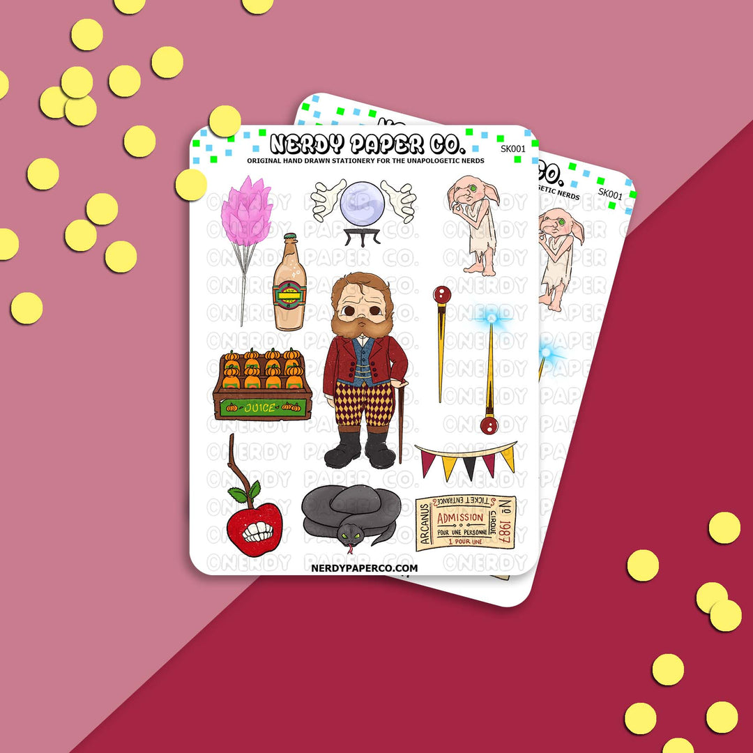 Magical Ringmaster | Hand Drawn Character Vinyl Sticker Sheet - SK001