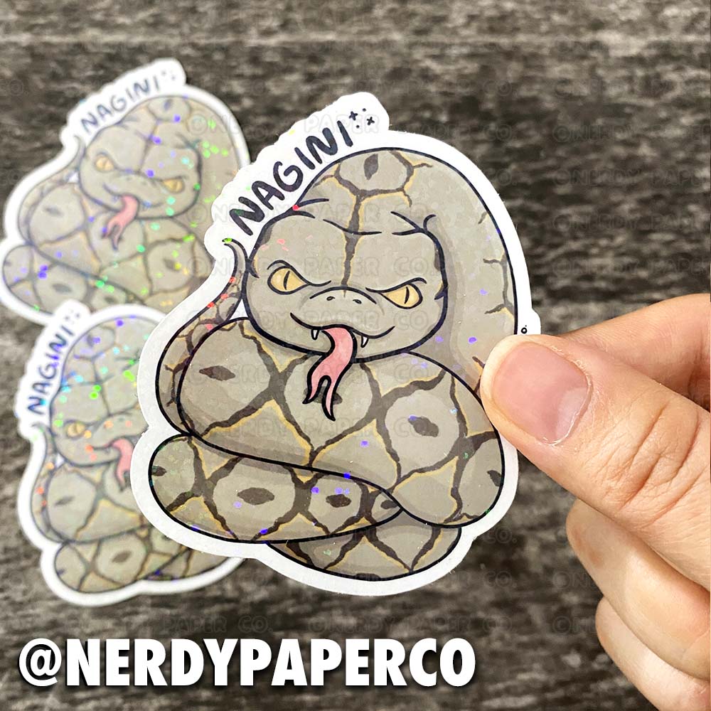 The Lonely Snake | MAGICAL CREATURE - Hand Drawn Holographic Waterproof Vinyl Sticker