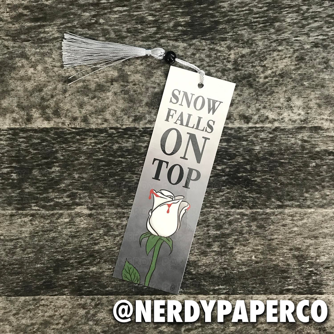 SNOW FALLS | Hand Drawn Beaded Bookmark