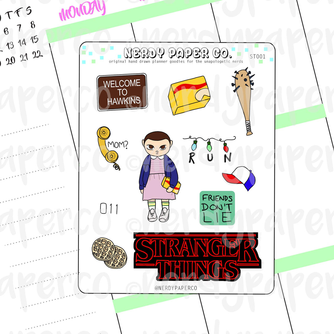 THE UPSIDE DOWN SAMPLER - Hand Drawn Planner Stickers Deco | ST001