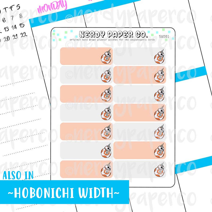 BB  |  1/4 BOX STICKERS- Hand Drawn Space Planner Stickers - Deco -SW001