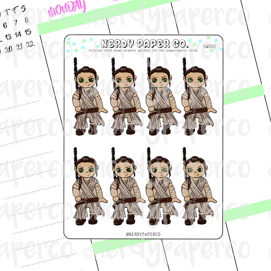 REY STICKERS- Hand Drawn Planner Space Stickers - Deco -SW002