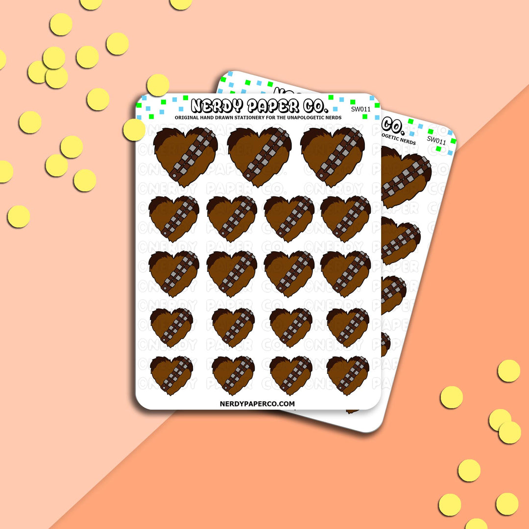 CHEWIE HEART - Hand Drawn Space Planner Stickers - Deco -SW011
