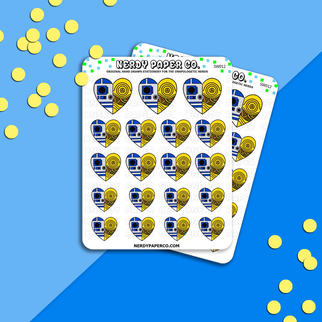 ROBOT HEART - Hand Drawn Space Planner Stickers - Deco -SW012