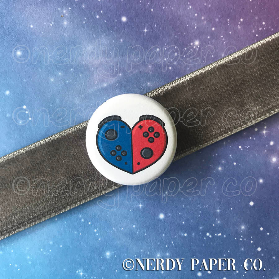 SWITCH HEART PIN BADGE | Hand Drawn Art | Handmade Pin Badge