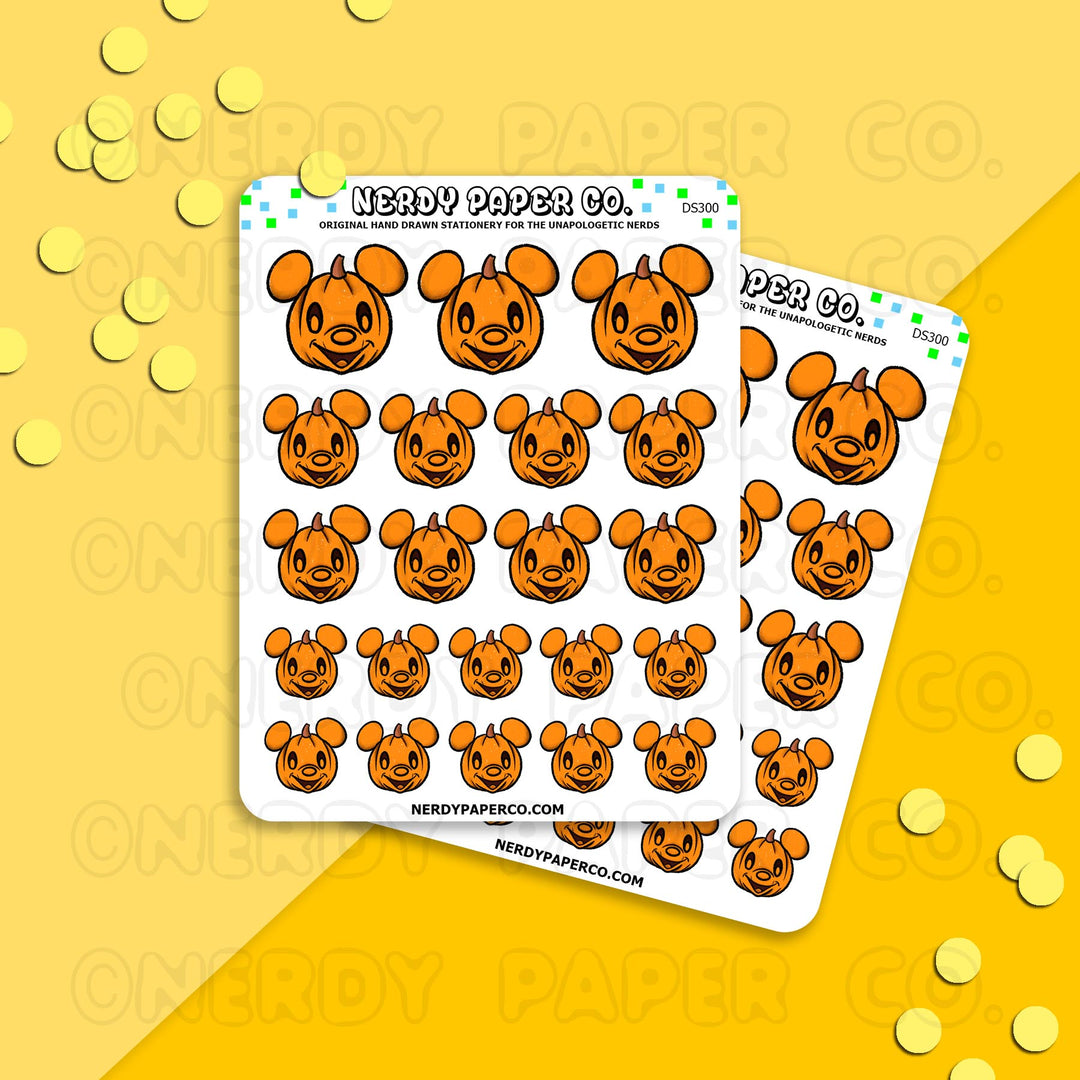 MOUSE PUMPKINS - Hand Drawn Planner Stickers - WD009