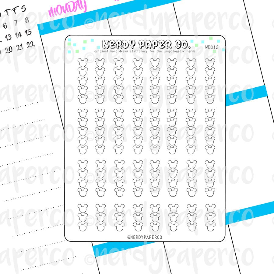 MOUSE BULLETS - Hand Drawn Planner Stickers - Deco - WD012