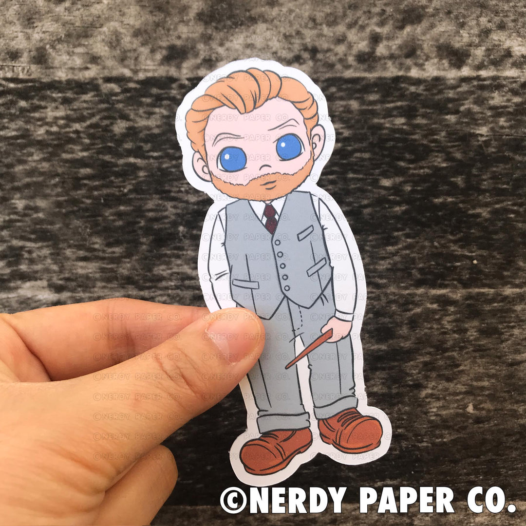 WISE WIZARD Die Cut - Hand Drawn Wizard Die Cut - Chibi