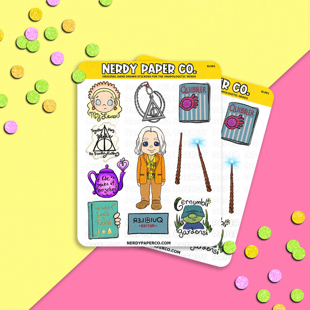 Magically Quirky Dad - Hand Drawn Character Vinyl Sticker Sheet - Deco | XL001