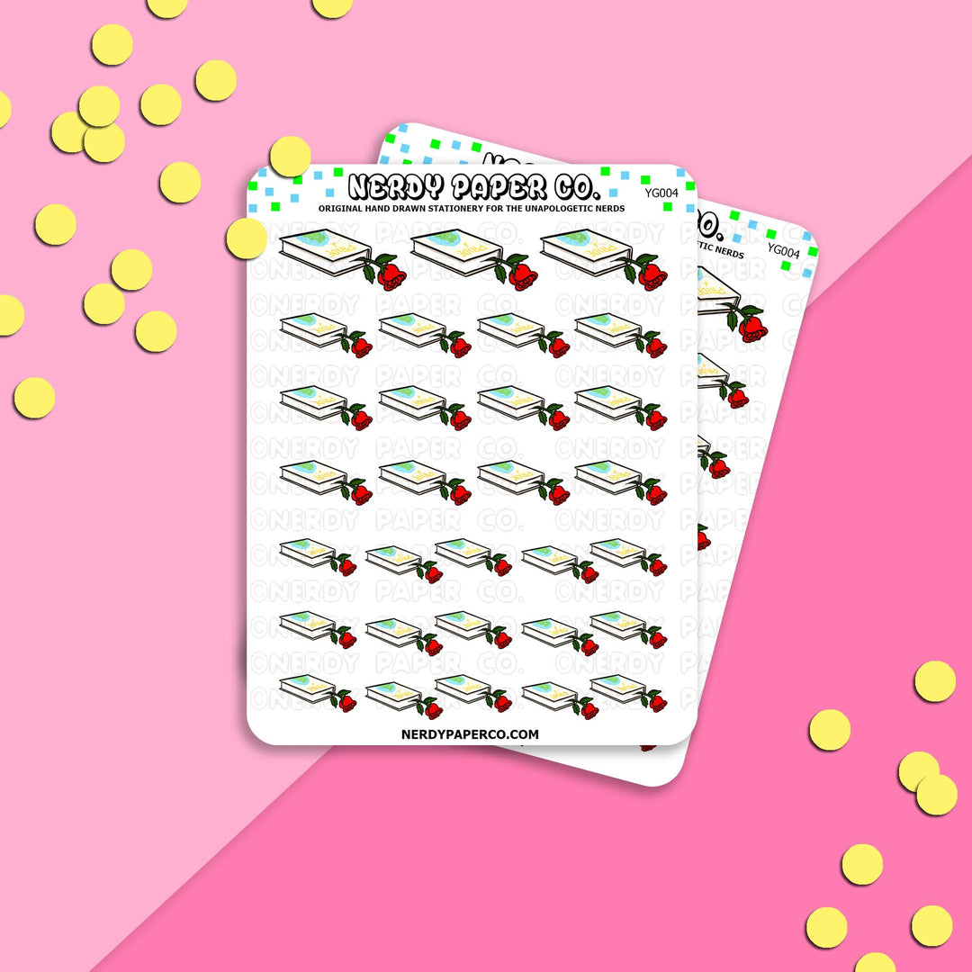 Romance Novel - Hand Drawn Planner Stickers - Deco - YG004