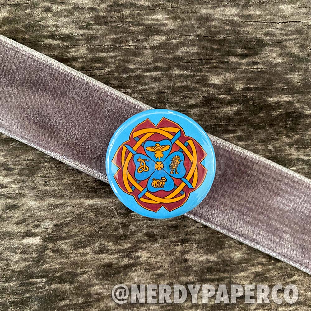 Magic School Witch Pin Badge | Hand Drawn Wizard Art | Handmade Pin Badge