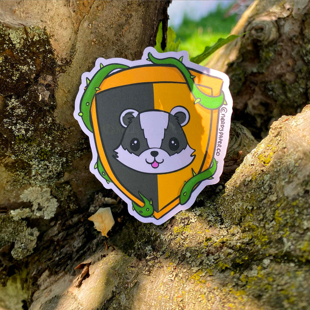 Badger Crest- Hand Drawn Waterproof Vinyl Sticker