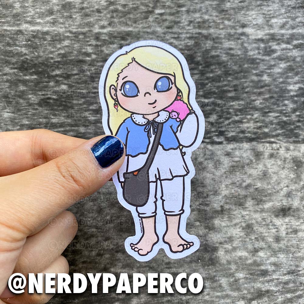 Barefoot Quirky Witch | Hand Drawn Wizard Paper Die Cut