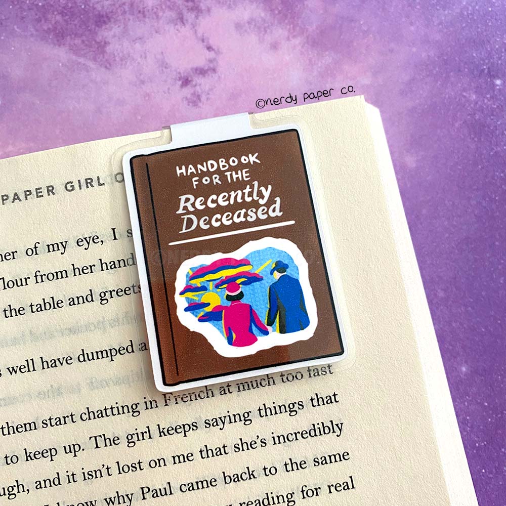 Handbook for the Dead | Hand Drawn Laminated Magnetic Bookmark- MB009