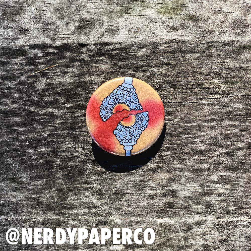 Broken Pact Pin Badge | Hand Drawn Wizard Art | Handmade Pin Badge