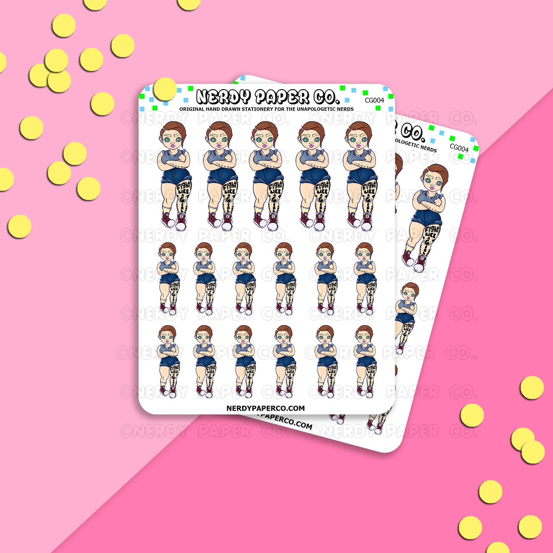 FIGHT LIKE A GIRL | BEAUTIFUL GIRLS - Hand Drawn Stickers -CG004