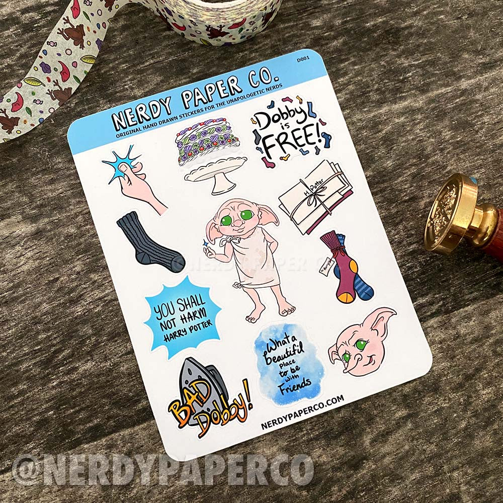 The Brave Elf - Hand Drawn Character Vinyl Sticker Sheet - Deco | D001