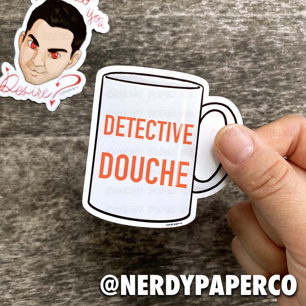 'Detective Douche' - Hand Drawn Waterproof Vinyl Sticker