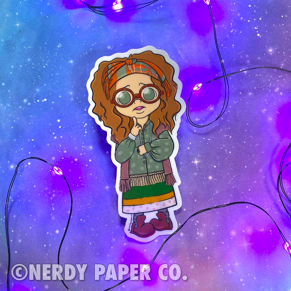 Quirky Professor- Hand Drawn Waterproof Vinyl Sticker