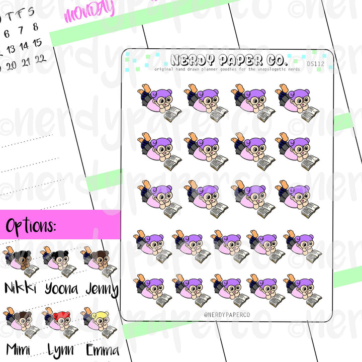 KAYLA READS / Hand Drawn Planner Stickers / Deco - DS112