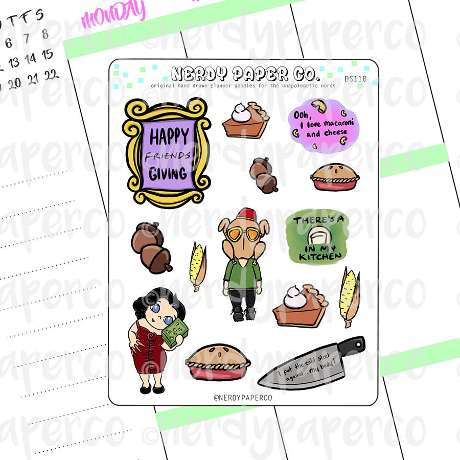 FRIENDS GIVING - Hand Drawn Planner Stickers Deco | DS118