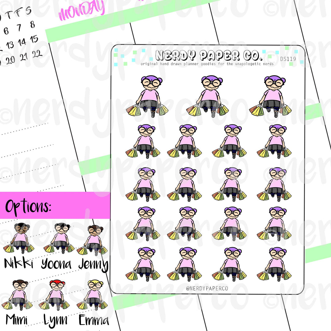 SHOPPING TIME / Hand Drawn Planner Stickers / Deco - DS119