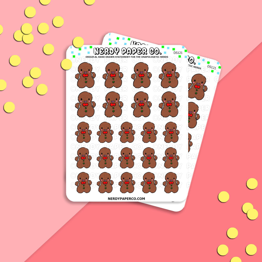 GINGERBREAD MAN - Hand Drawn Planner Stickers Deco- DS121