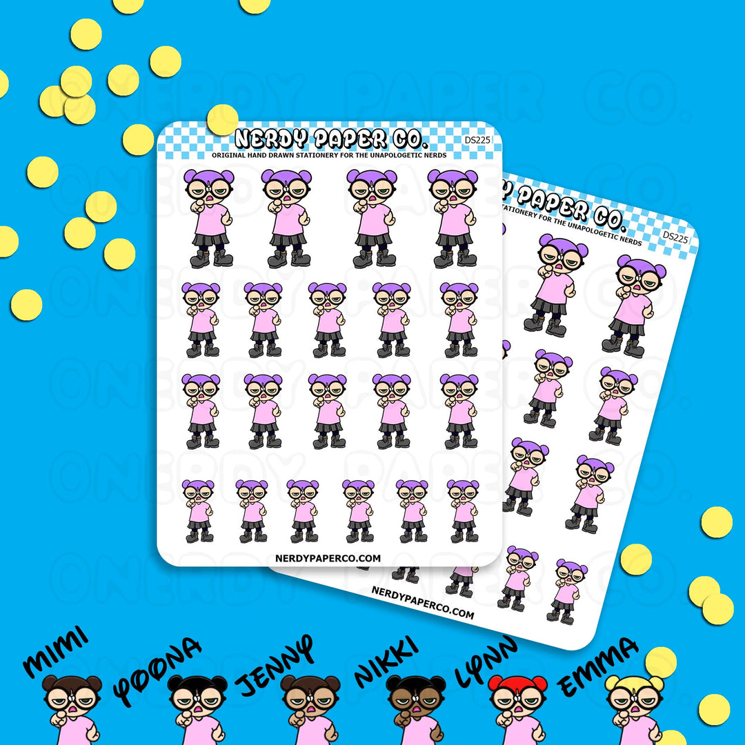SPUNKY KAYLA - Hand Drawn Planner Stickers - DS225