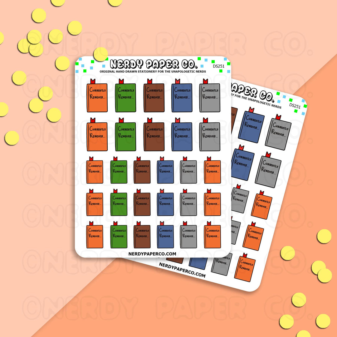 CURRENTLY READING - Hand Drawn Planner Stickers - DS251