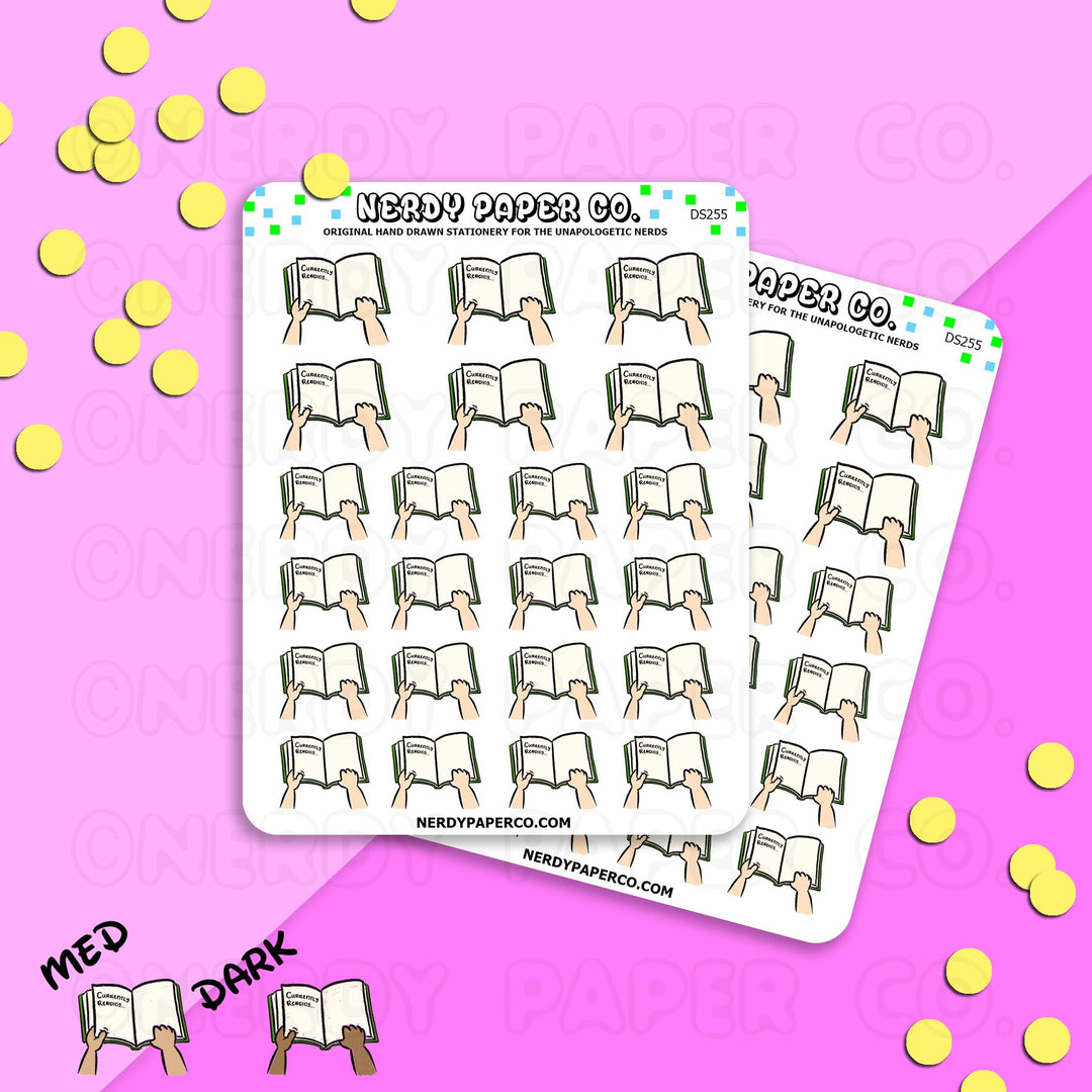 CURRENTLY READING - Hand Drawn Planner Stickers - DS255
