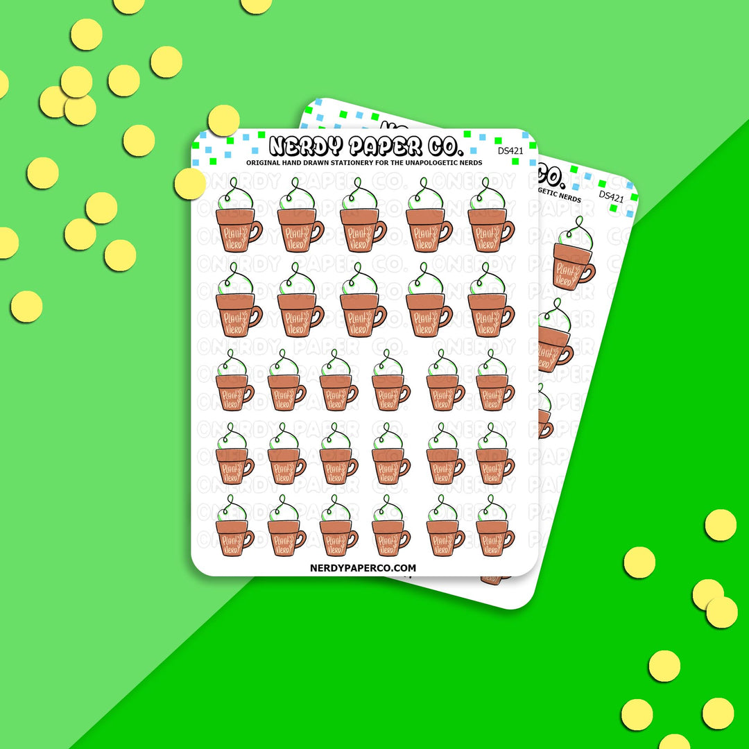 PLANT NERD MUG - Hand Drawn Planner Stickers - Deco - DS421