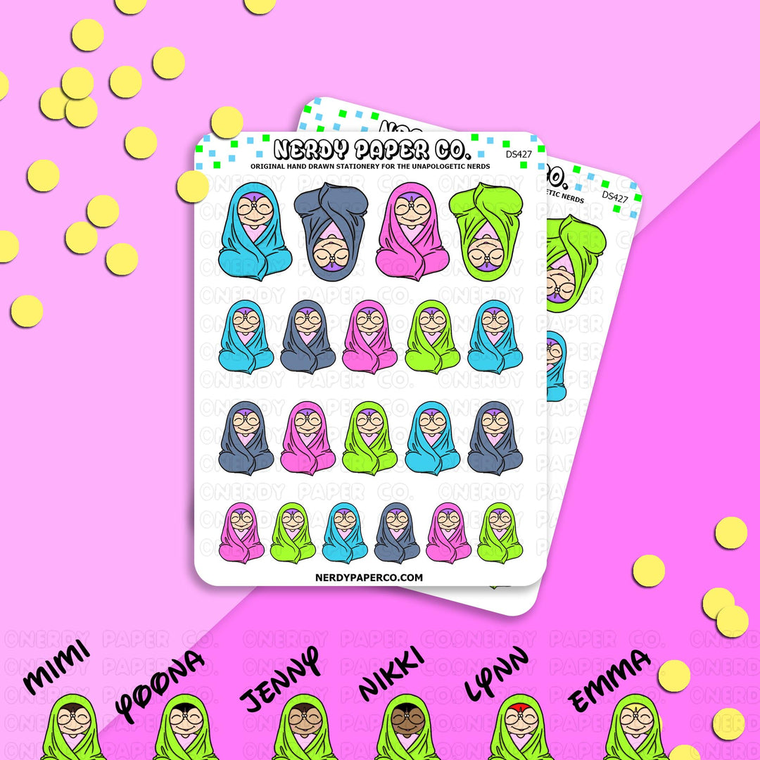 BUNDLED UP KAYLA - Hand Drawn Planner Stickers - Deco - DS427
