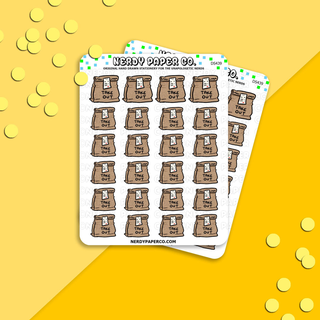 TAKE OUT - Hand Drawn Planner Stickers - Deco - DS439