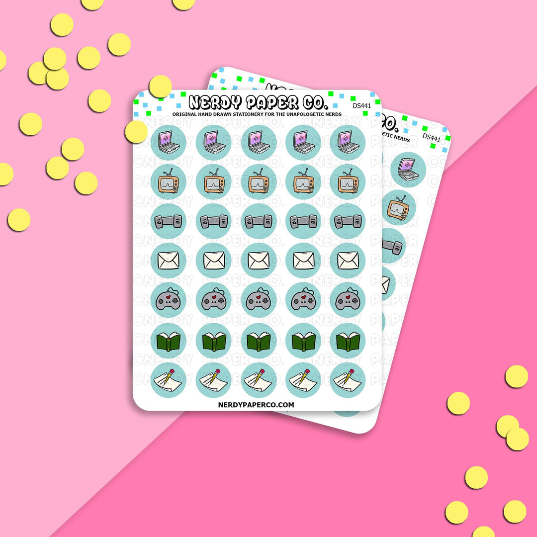 HOBBY ICONS 1 - Hand Drawn Planner Stickers - Deco - DS441
