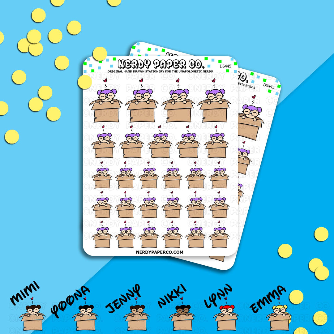 KAYLA IN A BOX - Hand Drawn Planner Stickers - Deco -DS445