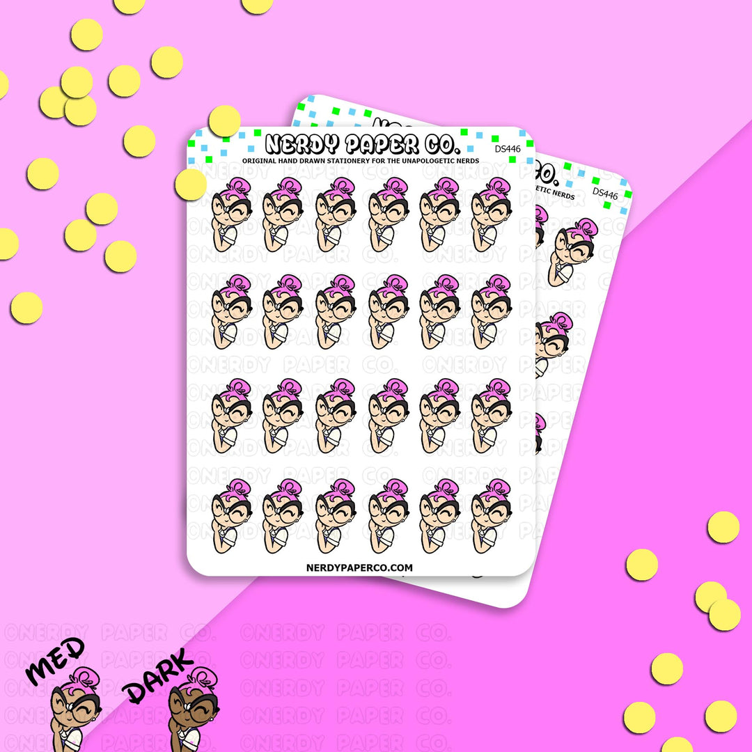 PEEKING SUZY - Hand Drawn Planner Stickers - Deco - DS446