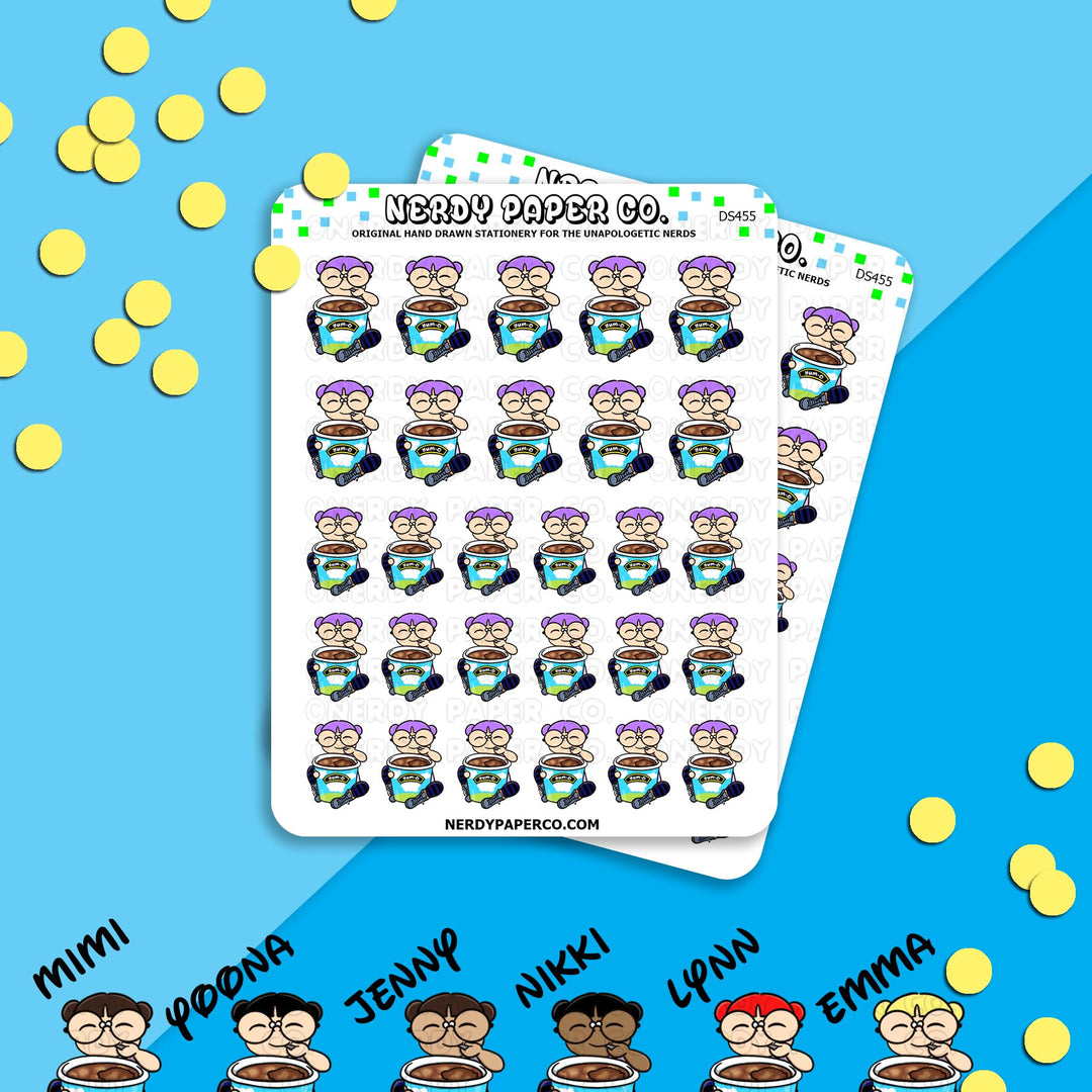 KAYLA ♡ ICE CREAM - Hand Drawn Planner Stickers - DS455