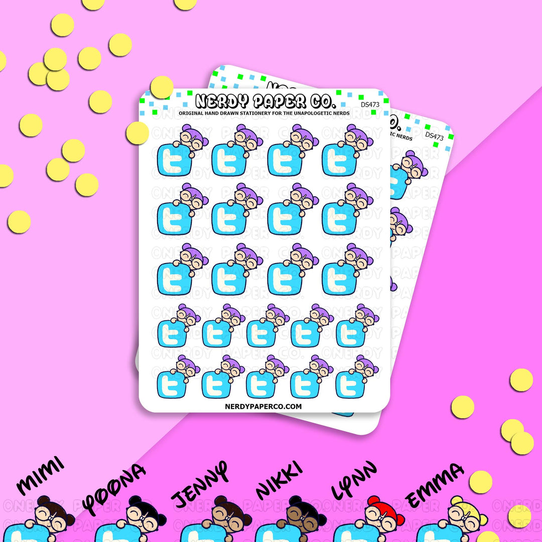 SOCIAL MEDIA KAYLA #3 - Hand Drawn Planner Stickers - Deco - DS473