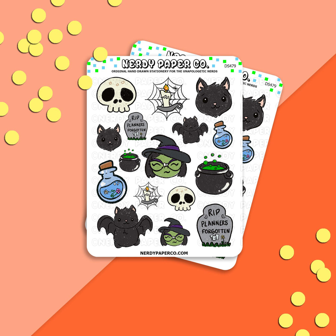 HALLOWEEN SAMPLER - Hand Drawn Planner Stickers - DS479