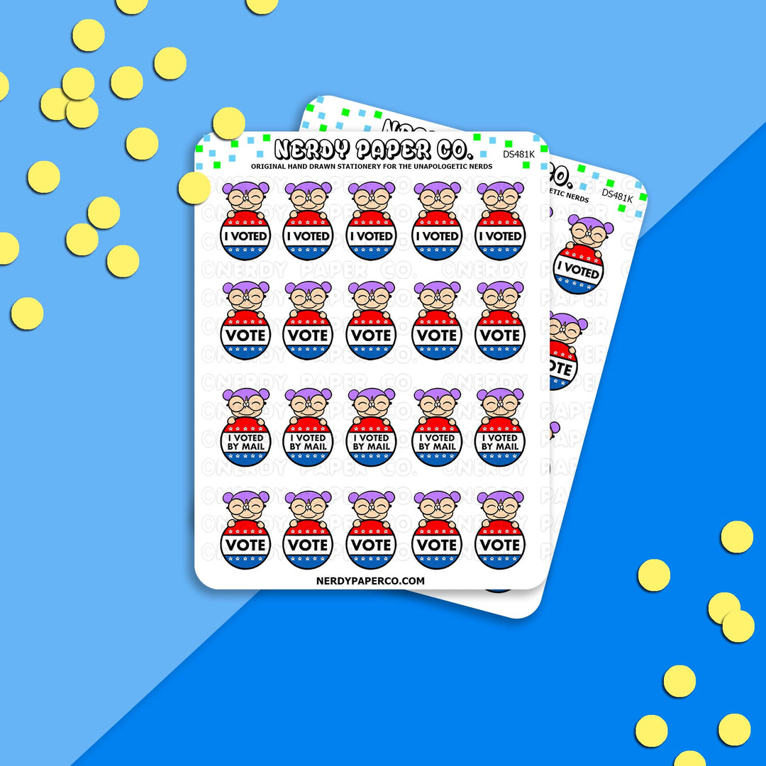 KAYLA VOTES - Hand Drawn Planner Stickers - Deco - DS481K
