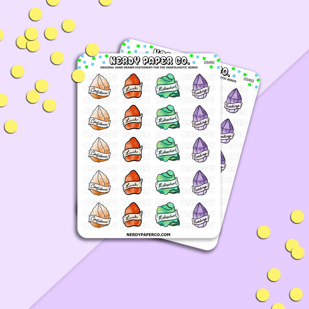 CRYSTALS | PT 2 - Hand Drawn Planner Stickers - Deco - DS492