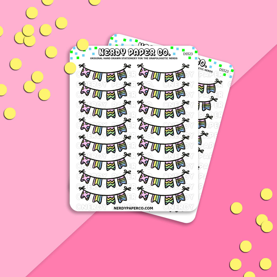 Pastel Banner - Hand Drawn Planner Stickers - DS523