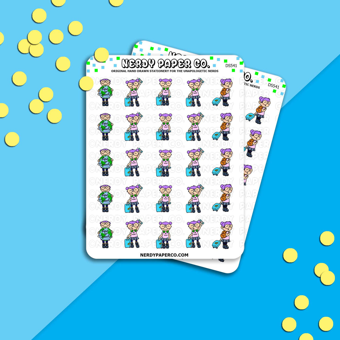 Traveling Kayla - Hand Drawn Planner Stickers Deco- DS541