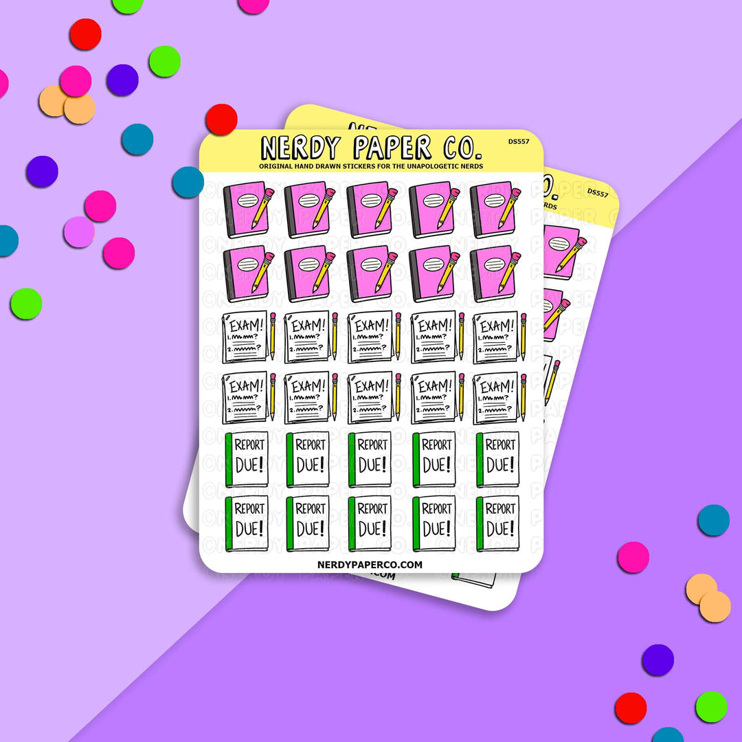 School Stuff - Hand Drawn Planner Stickers - DS557