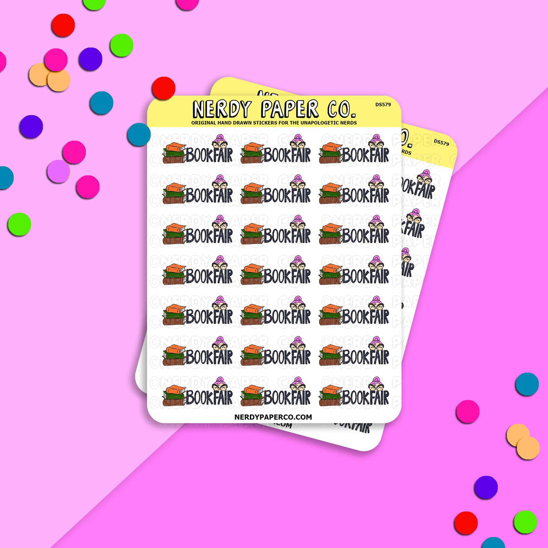Book Fair - Hand Drawn Planner Stickers - DS579